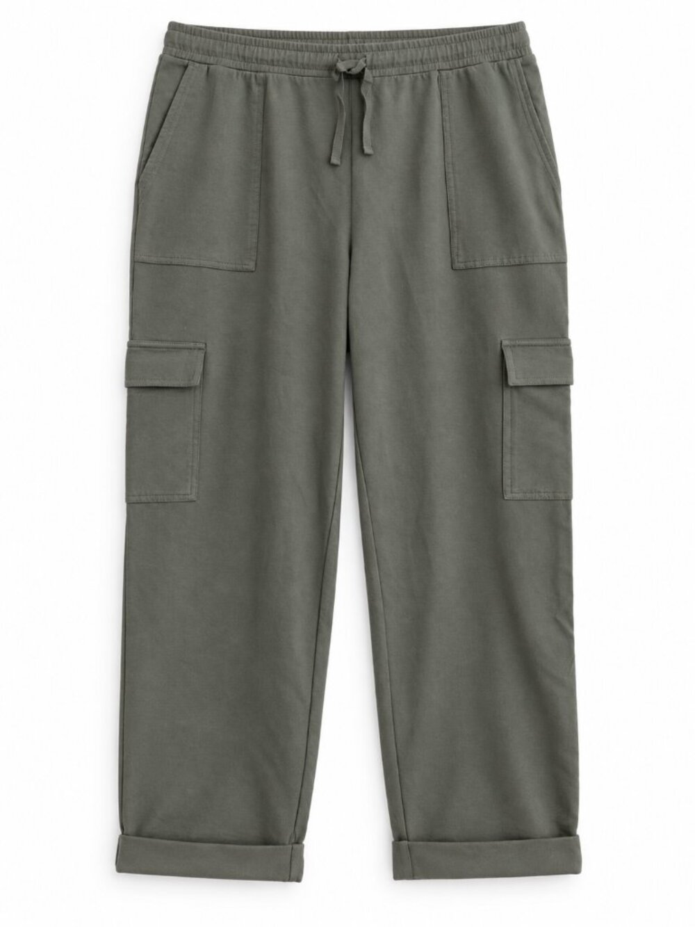 J.Jill XL Caraway Olive Green Stretch Cotton Pull-On Cargo Pants NWT - Picture 2 of 8